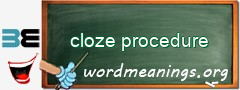 WordMeaning blackboard for cloze procedure